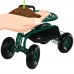Sunnydaze Rolling Garden Cart with Extendable Steering Handle, Swivel Seat & Basket, Green   567146563
